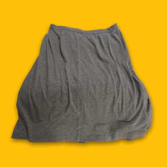 Sundance Gray Ruffle Conservative Midi Skirt Rayon Blend Slight Stretch Skirt 8 - Picture 5 of 5